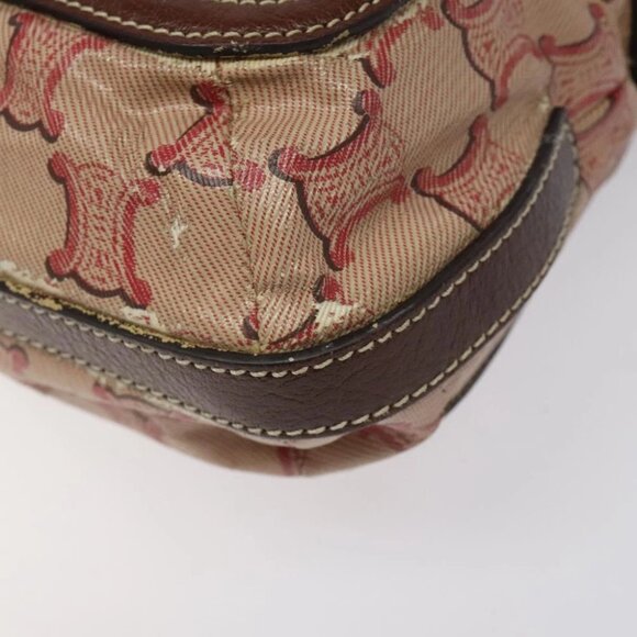 CELINE Macadam Canvas Shoulder Bag Red Auth 114905 - Picture 11 of 15